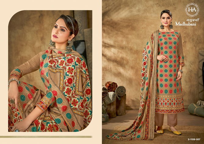 Harshit Madhubani Fancy Wear Winter Pashmina Printed Heavy Dress Material Collection